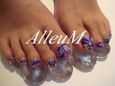 お手元アクリルスカルプチュア&お足元ジェルネイル~大人プッチ風☆ お手元アクリルスカルプチュア&お足元ジェルネイル~大人プッチ風☆