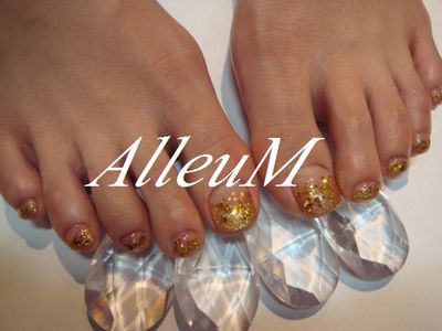 フットソフトジェル~ゴールドネイル☆ フットソフトジェル~ゴールドネイル☆