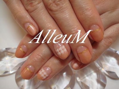 ソフトジェル~千鳥格子ネイル☆ ソフトジェル~千鳥格子ネイル☆