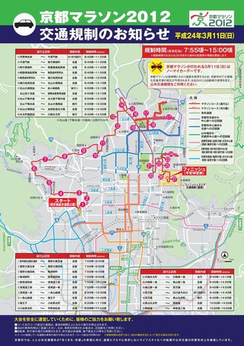 京都マラソンに伴う京都市内交通規制