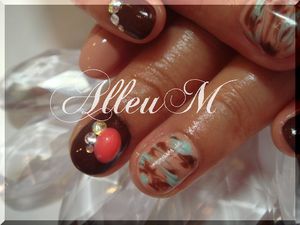 ソフトジェル～ブラウン系ネイル☆