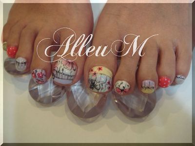 ハンドアクリルスカルプチュア&フットソフトジェル～ふんわりアートネイル☆