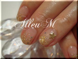 ソフトジェル～キラキラゴールドネイル☆