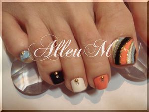 ペディキュア～プッチ風ネイル☆