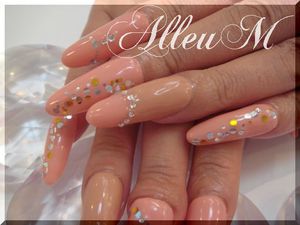 ハンドアクリルスカルプチュア&フットソフトジェル～ヌーディーカラー　ネイル☆