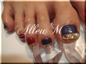 フットソフトジェル～ネイビー×ボルドー☆