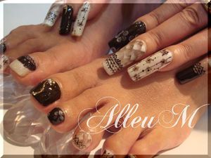 ハンドアクリルスカルプチュア&フットソフトジェル～トータルコーディネート☆