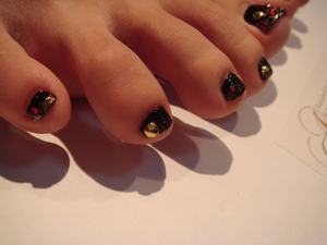 ブラックペディキュアnail♪