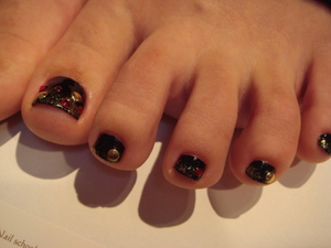 ブラックペディキュアnail♪