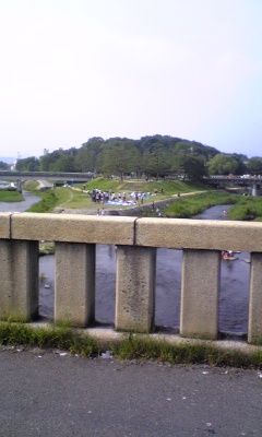 京都の夏休み、京都鴨川の風景