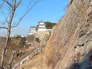 東から撮影した明石城