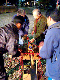 粟田神社剣鉾の鉾差し練習会11/28〜2007差し納め