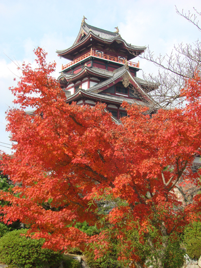 伏見城は紅葉色に染まって サンチョ